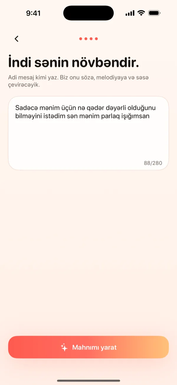 DroppaPop Yarat ekranı — yazılmış ildönümü mesajı və seçilmiş Pop ovqatı.