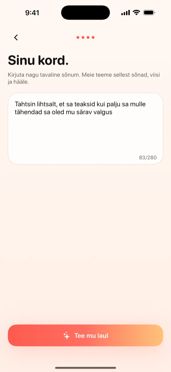 DroppaPopi loomisaken sisestatud aastapäevasõnumi ja valitud Pop-vibe'iga.
