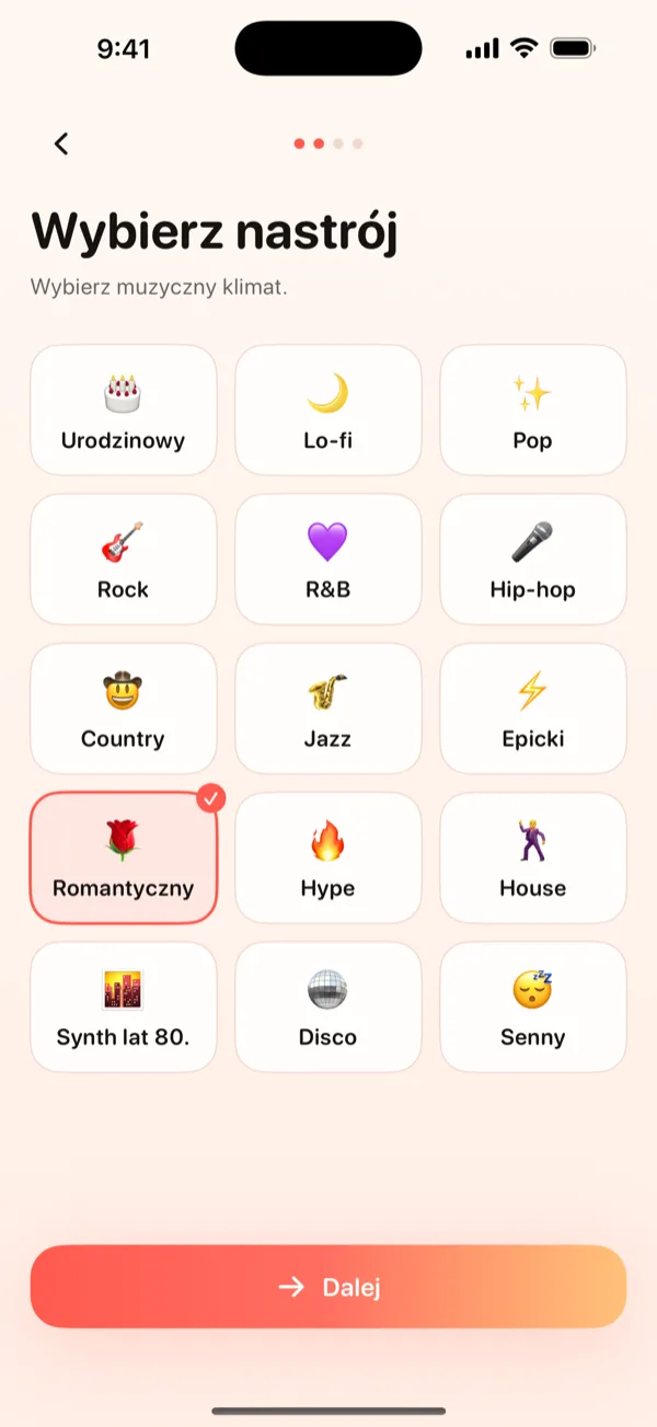 Wybierz emocję.